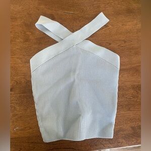 Aritzia BABATON- Small- Sculpt Knit Criss Cross Tank - Light Blue
